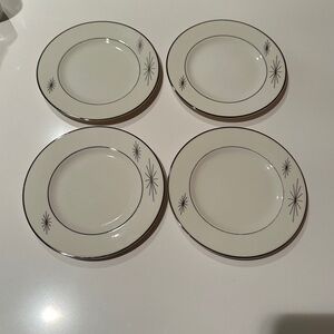 Syracuse China Polaris Made in America 6.25" Bread /Side plates Set 4 MCM Atomic